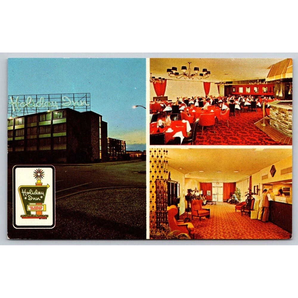 Vintage Postcard Holiday Inn Hammond Indiana Calumet Ave Hotel Interior VIews